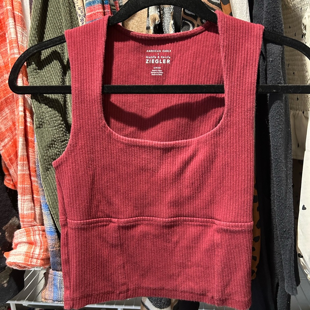 Burgundy American Eagle Tank